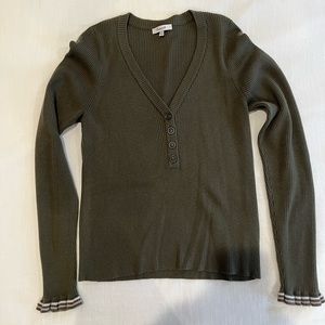 Madewell Ruffle-Cuff Henley Sweater